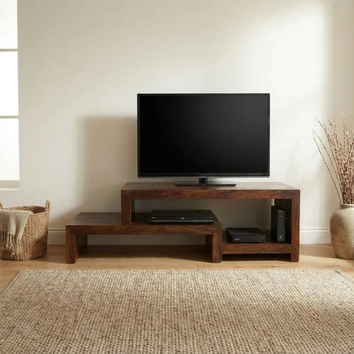 Meuble Tv escalier en bois de palissandre