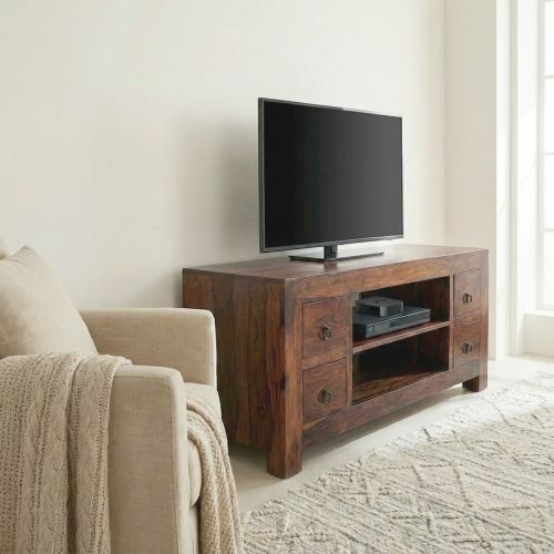 Meuble Tv 4 Tiroirs Palissandre Zen - Exotique