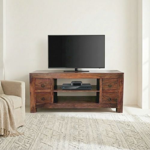 Meuble Tv 4 Tiroirs Palissandre Zen - Exotique