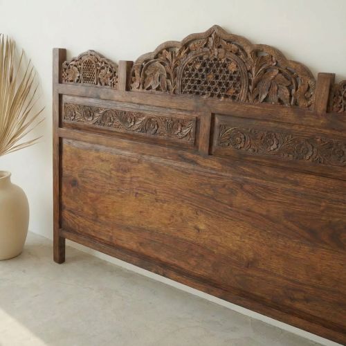 tête de lit bois sculpté 140 - Palissandre New Delhi - Exotique
