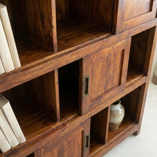 Bibliothèque avec Porte Coulissante - Exotique