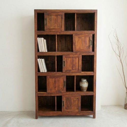 Bibliothèque avec Porte Coulissante - Exotique